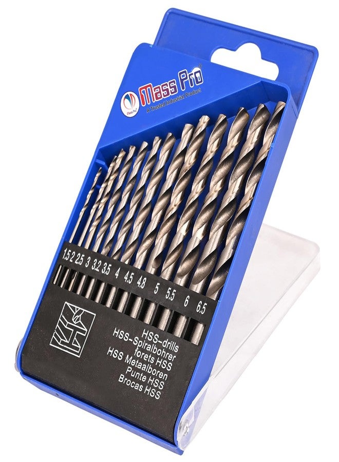 Mass Pro مجموعة رؤوس مثقاب Mass Pro HSS، 13 قطعة، نطاق قطر من 1.5 إلى 6.5 مم، فولاذ عالي السرعة، للمعادن والخشب والبلاستيك - Image 1